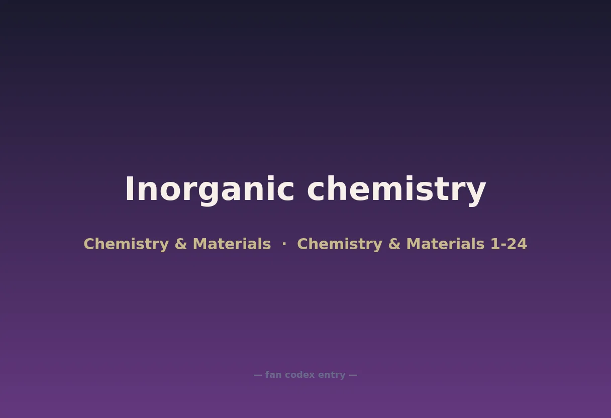 Inorganic chemistry