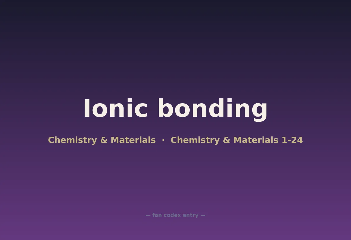 Ionic bonding